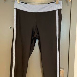 Under Armour Black Capris with Blue side stripe